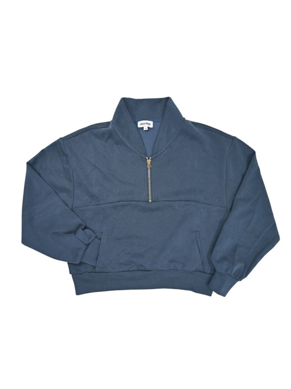 Gold Hinge LuxeSoft Lounge Quarter Zip in Stone Navy
